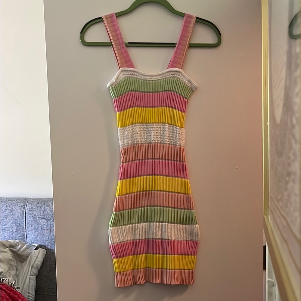 Striped Multicolor Knit Dress